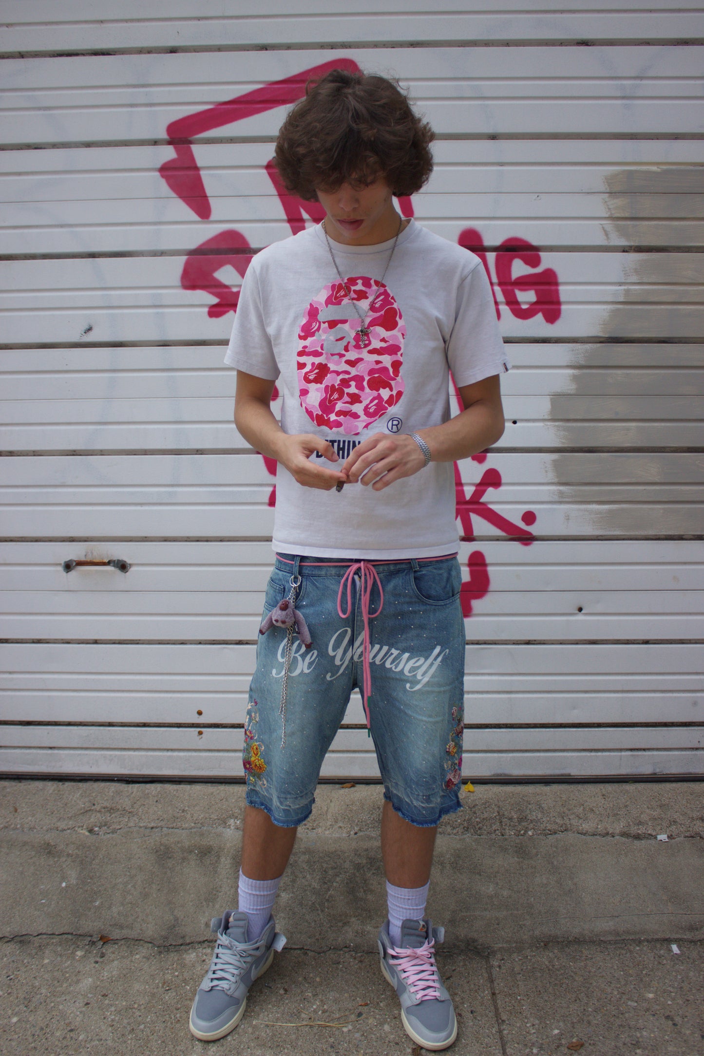 BE YOURSELF FLORAL JORTS