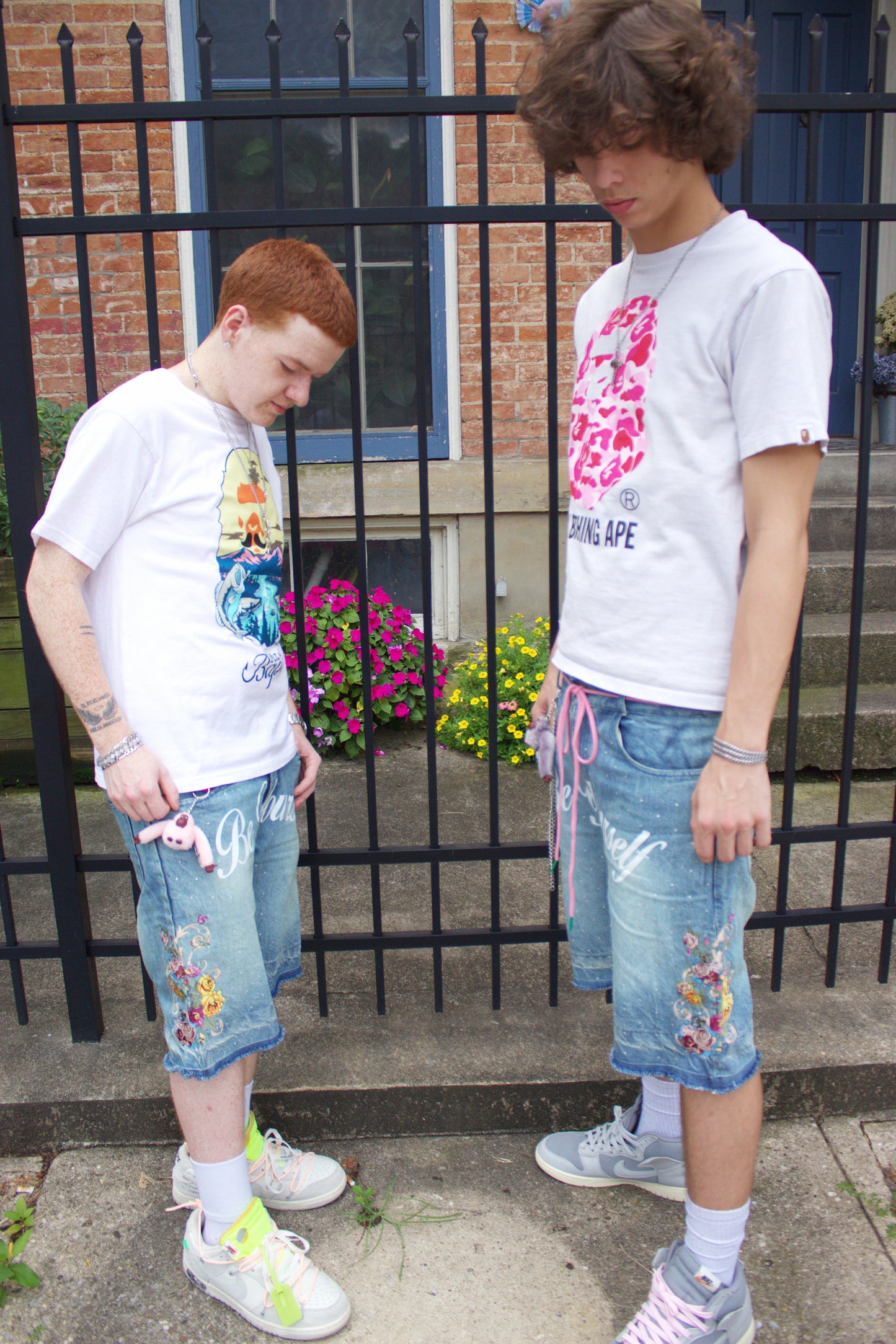 BE YOURSELF FLORAL JORTS
